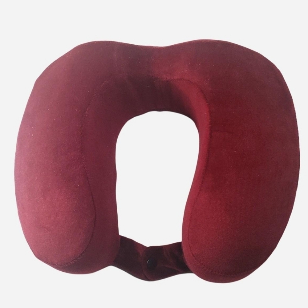 Unbranded Neck Pillow Unisex Red Maroon Memory Foam Washable Removable Cover